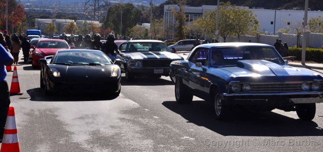 Line of cars Paul Walker Memorial Meet