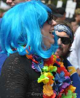 AIDS Walk 2012 San Francisco blue wig