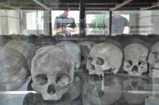 Choeung Ek Genocidal Center, stupa skulls, killing fields, Cambodia