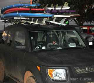 Honda Element surfboards, Maui