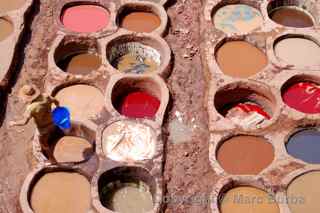 Fez tannery vats, Fez Morocco