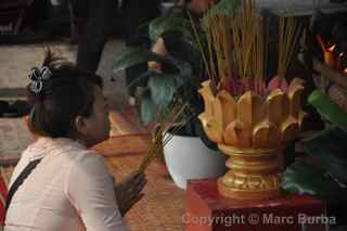 Phnom Penh Cambodia temple incense