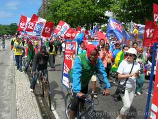 Copacabana Beach political rally Rio Brazil