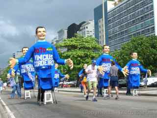 Copacabana Beach political rally Rio Brazil