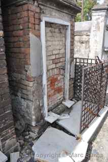 St. Louis Cemetery broken graves